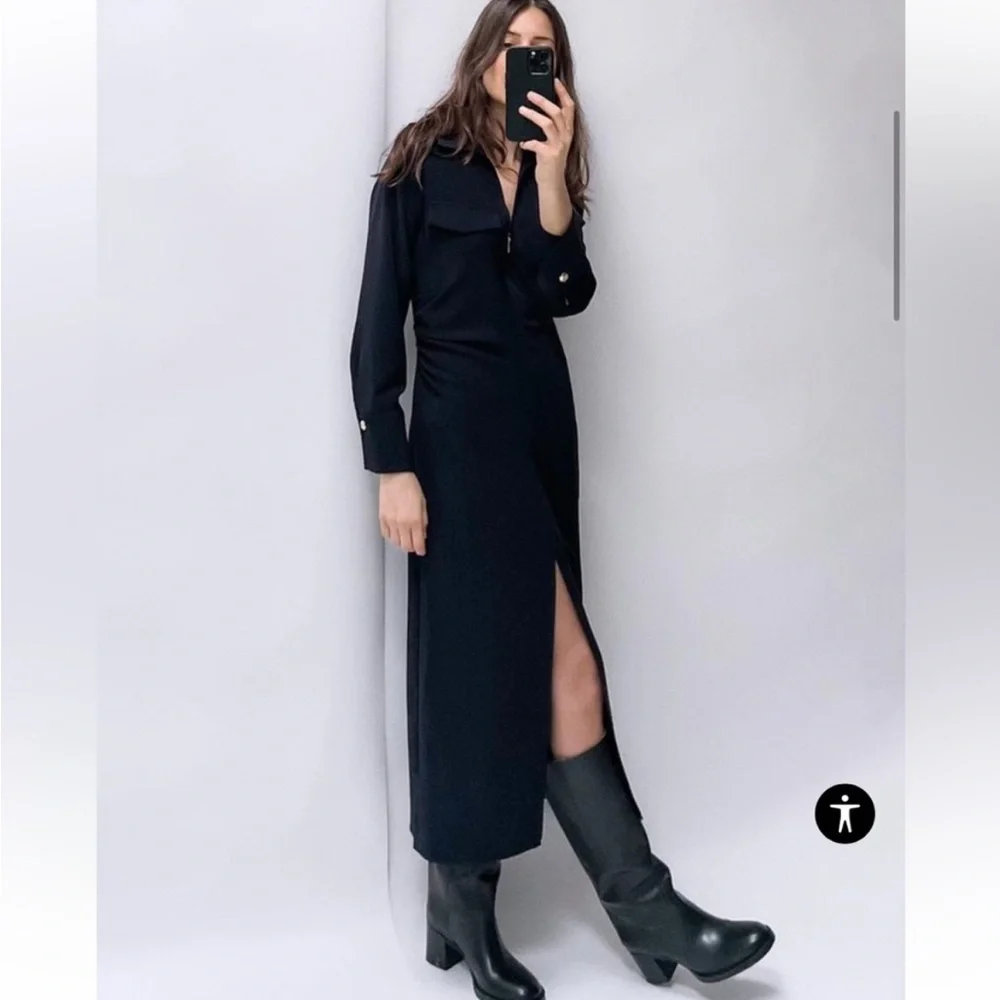 deep v black maxi dress Vivianne Low Neck / | MESHKI Color:Steel-Blue invisible zipper at the S2d6 A Line Deep V